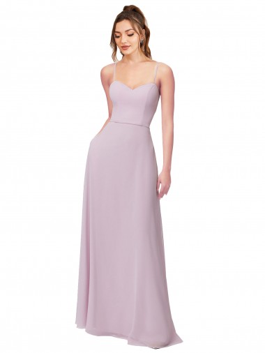 Lueur rose Trapèze Mousseline Longue Robes demoiselle d'honneur à Bas Prix