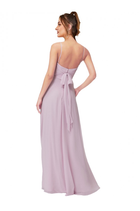 Lueur rose Trapèze Mousseline Longue Robes demoiselle d'honneur à Bas Prix