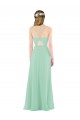 Menthe verte Fourreau Col V Mousseline Longue Robes demoiselle d'honneur à Bas Prix