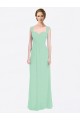 Menthe verte Trapèze Mousseline Longue Robes demoiselle d'honneur à Bas Prix