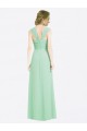 Menthe verte Trapèze Mousseline Longue Robes demoiselle d'honneur à Bas Prix