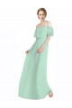 Menthe verte Trapèze Épaule Dénudée Bretelles spaghetti Mousseline Longue Robes demoiselle d'honneur à Bas Prix