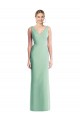 Menthe verte Trompette Col V Mousseline Longue Robes demoiselle d'honneur à Bas Prix