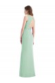 Menthe verte Trompette Col V Mousseline Longue Robes demoiselle d'honneur à Bas Prix
