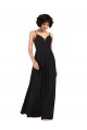 Noir Colonne Col V Mousseline Longue Formelles Robes demoiselle d'honneur / Robes de soirée à Bas Prix