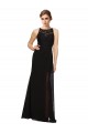 Noir Fourreau Col Haut Mousseline Dentelle Longue Robes demoiselle d'honneur à Bas Prix