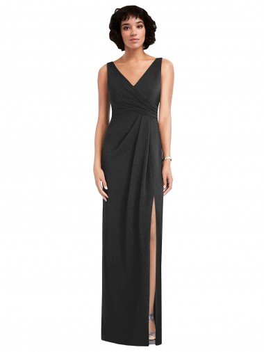 Noir Fourreau Col V Spandex Longue Formelles Robes demoiselle d'honneur / Robes de soirée / Robes de bal à Bas Prix
