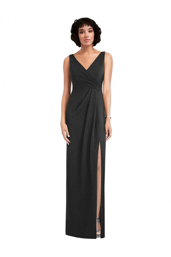 Noir Fourreau Col V Spandex Longue Formelles Robes demoiselle d'honneur / Robes de soirée / Robes de bal à Bas Prix