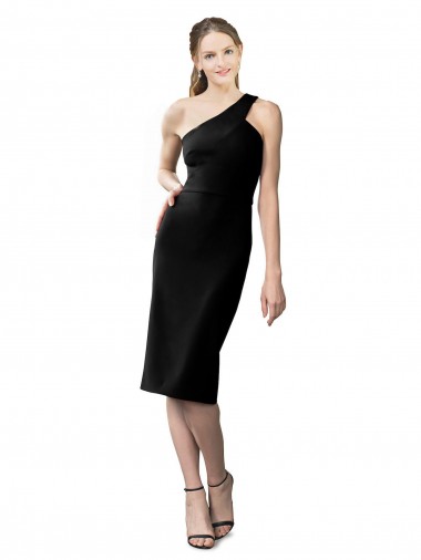 Noir Fourreau Crêpe Stretch Courte Robes demoiselle d'honneur / Robes de soirée / Robes de cocktail à Bas Prix