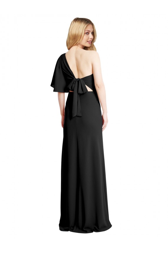 Noir Fourreau Crêpe Stretch Longue Formelles Robes demoiselle d'honneur / Robes de soirée / Robes de bal à Bas Prix