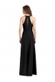 Noir Fourreau Licou Col V Crêpe Stretch Longue Formelles Robes demoiselle d'honneur / Robes de soirée / Robes de bal à Bas Prix