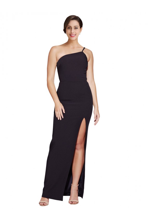 Noir Fourreau Sans bretelle Crêpe Stretch Longue Formelles Robes demoiselle d'honneur / Robes de soirée / Robes de bal à Bas Prix