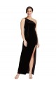 Noir Fourreau Velours Stretch Longue Formelles Robes demoiselle d'honneur / Robes de soirée / Robes de bal à Bas Prix