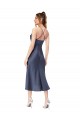 Noir Fourreau midi Satiné Soyeux Courte Asymétrique Robes demoiselle d'honneur / Robes de soirée / Robes de cocktail à Bas Prix