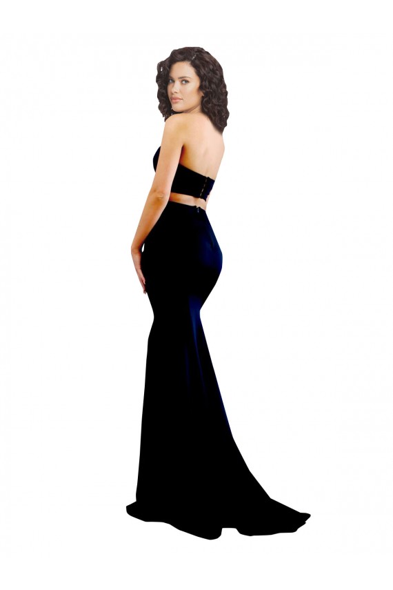 Noir Sirène Col Haut Crêpe Stretch Longue Formelles Robes demoiselle d'honneur / Robes de soirée / Robes de bal à Bas Prix