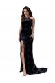Noir Sirène Col Haut Dentelle Longue Formelles Robes demoiselle d'honneur / Robes de soirée / Robes de bal à Bas Prix