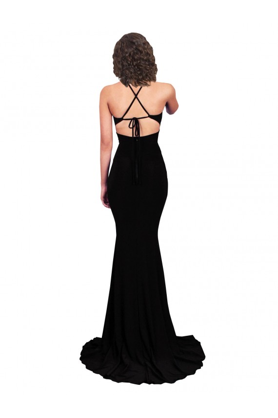 Noir Sirène Col V Spandex Longue Formelles Robes demoiselle d'honneur / Robes de soirée / Robes de bal à Bas Prix