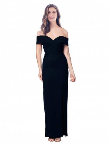Noir Sirène Épaule Dénudée Crêpe Stretch Longue Formelles Robes demoiselle d'honneur / Robes de soirée / Robes de bal à Bas Prix