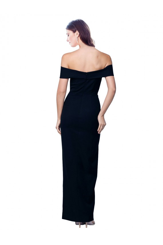 Noir Sirène Épaule Dénudée Crêpe Stretch Longue Formelles Robes demoiselle d'honneur / Robes de soirée / Robes de bal à Bas Prix