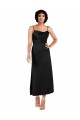 Noir Trapèze Bretelles spaghetti Satiné Soyeux Courte Robes demoiselle d'honneur / Robes de soirée / Robes de cocktail à Bas Prix