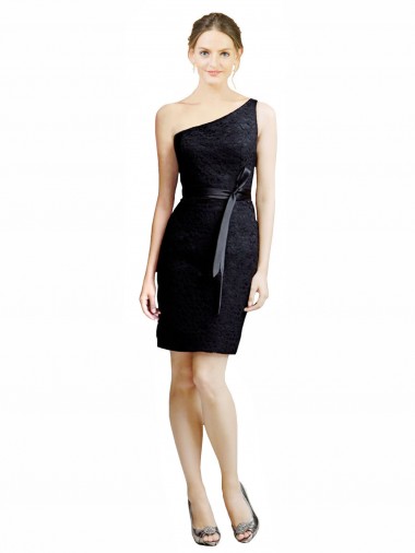 Noir Trapèze Dentelle Courte Robes demoiselle d'honneur / Robes de cocktail à Bas Prix