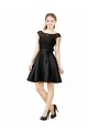 Noir Trapèze Illusion Satiné Dentelle Courte Robes demoiselle d'honneur / Robes de cocktail à Bas Prix