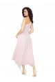 Noir Trapèze Sans bretelle midi Mousseline Courte Asymétrique Robes demoiselle d'honneur / Robes de cocktail à Bas Prix