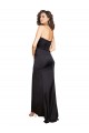 Noir Trapèze Satiné Soyeux Longue Formelles Robes demoiselle d'honneur / Robes de soirée / Robes de bal à Bas Prix