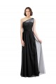 Noir Trapèze Tulle Longue Robes demoiselle d'honneur à Bas Prix