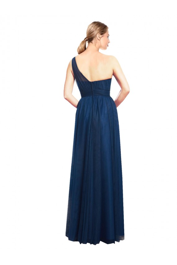 Noir Trapèze Tulle Longue Robes demoiselle d'honneur à Bas Prix