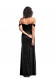 Noir Trapèze Épaule Dénudée Sans bretelle Velours Stretch Longue Formelles Robes demoiselle d'honneur / Robes de soirée / Robes de bal à Bas Prix
