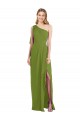 Olive verte Trompette Mousseline Longue Robes demoiselle d'honneur à Bas Prix