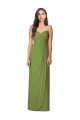 Olive verte Trompette Sans bretelle Mousseline Longue Robes demoiselle d'honneur à Bas Prix