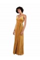 Or Colonne Col V Velours Stretch Longue Formelles Robes demoiselle d'honneur / Robes de soirée / Robes de bal à Bas Prix