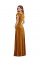 Or Fourreau Col V Velours Stretch Longue Formelles Robes demoiselle d'honneur / Robes de soirée / Robes de bal à Bas Prix