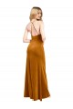 Or Trapèze Licou Col Haut Velours Stretch Longue Formelles Robes demoiselle d'honneur / Robes de soirée / Robes de bal à Bas Prix