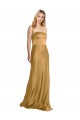 Or Trapèze Sans bretelle Satiné Stretch Longue Formelles Robes demoiselle d'honneur / Robes de soirée / Robes de bal à Bas Prix