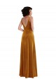 Or Trompette Col V Velours Stretch Longue Robes demoiselle d'honneur / Robes de bal à Bas Prix