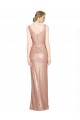 Or rose Fourreau Col V Paillette Longue Formelles Robes demoiselle d'honneur / Robes de soirée / Robes de bal à Bas Prix