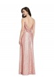 Or rose Fourreau Col V Paillette Longue Formelles Robes demoiselle d'honneur / Robes de soirée / Robes de bal à Bas Prix