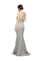 Oyster Argent Sirène Balayage train Crêpe Stretch Tulle Longue Formelles Robes demoiselle d'honneur / Robes de soirée / Robes de bal à Bas Prix
