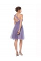 Pastèque Trapèze Tulle Longue Robes demoiselle d'honneur à Bas Prix