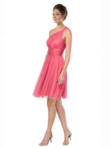 Pastèque Trapèze Tulle Longue Robes demoiselle d'honneur à Bas Prix