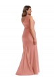 Pêche de Géorgie Sirène Satiné Soyeux Longue Formelles Robes demoiselle d'honneur / Robes de soirée / Robes de bal à Bas Prix