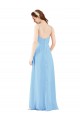 Periwinkle Fourreau Col V Mousseline Longue Robes demoiselle d'honneur à Bas Prix