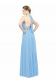 Periwinkle Trapèze Licou Mousseline Longue Robes demoiselle d'honneur à Bas Prix