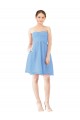 Periwinkle Trapèze Sans bretelle Mousseline Courte Robes demoiselle d'honneur / Robes de cocktail à Bas Prix