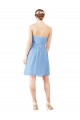 Periwinkle Trapèze Sans bretelle Mousseline Courte Robes demoiselle d'honneur / Robes de cocktail à Bas Prix