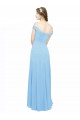 Periwinkle Trapèze Épaule Dénudée Bretelles spaghetti Mousseline Longue Robes demoiselle d'honneur à Bas Prix