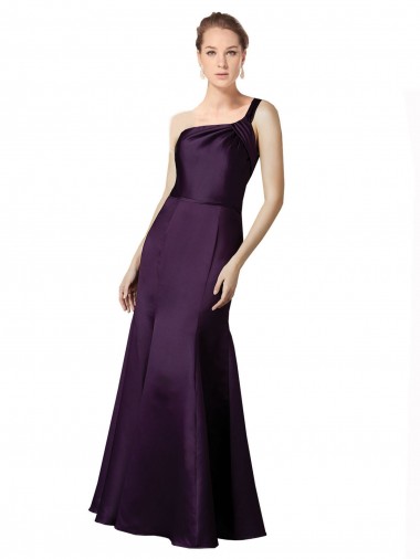Pourpre Sirène Satiné Longue Robes demoiselle d'honneur / Robes de bal à Bas Prix